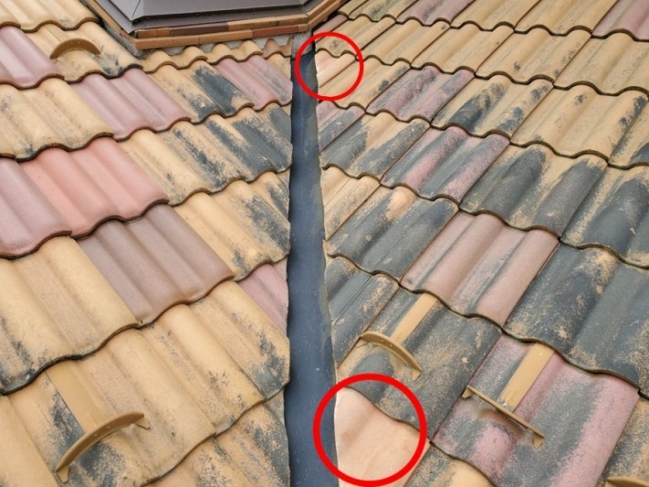 瓦交換と軒樋内清掃工事