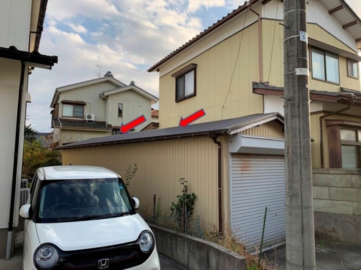 トタン屋根に雪止めアングル設置工事