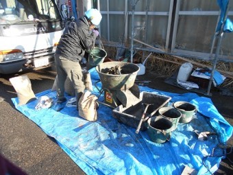 セメント練り 専用機械 水 セメント 砂