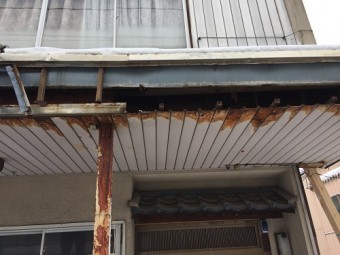 正面外壁 アーケード 外壁下地