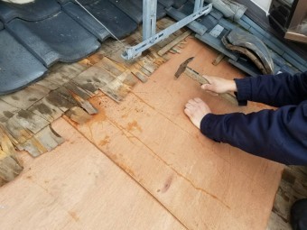 雪害で雨漏れしたお宅を工事