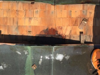 銅板屋根 板金屋根 解体 雨漏り