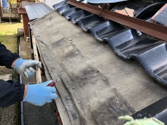 三条市 屋根 解体 補修部分