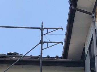 新潟市東区 落下防止 仮設足場設置