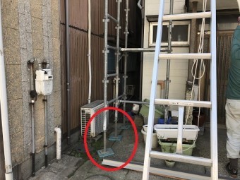 新潟市東区 仮設足場 養生 足