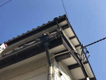 軒樋草取り工事
