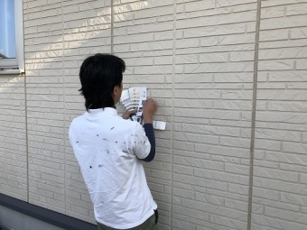 新潟県三条市 外壁塗装 屋根塗装 色決め サンプル 現状比較