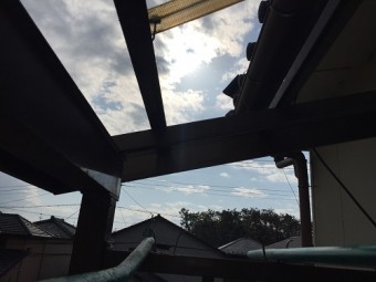 新潟市中央区 アルミ製ベランダ ポリカ屋根