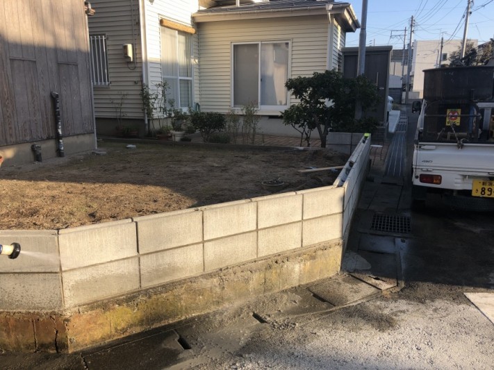 ブロック塀からフェンス設置工事