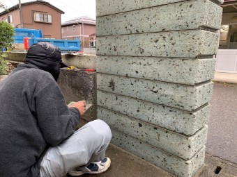 大矢石門柱造り替え工事