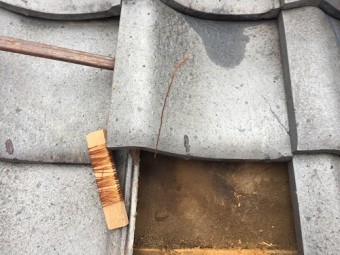 銅線 長め 瓦復旧
