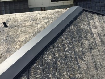 新潟市南区 屋根 スレート 棟板金交換