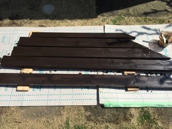 テラス 木材 新潟市秋葉区 塗装