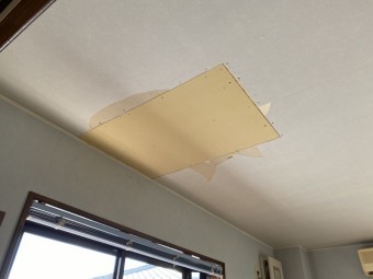 天井雨漏れ部下地ボード・クロス貼り替え工事