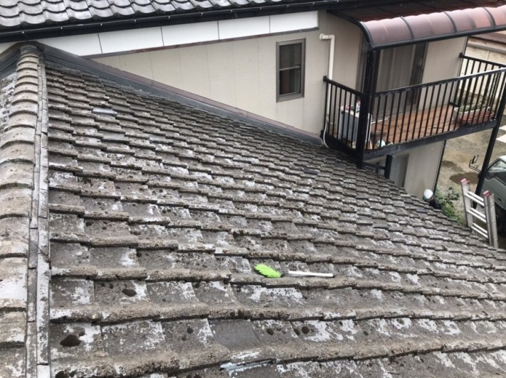 築50年のセメント瓦屋根雨漏り修繕工事
