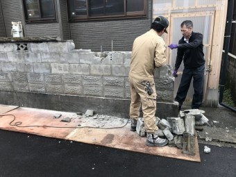 既存ブロック塀解体工事