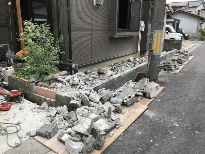 既存ブロック塀解体工事
