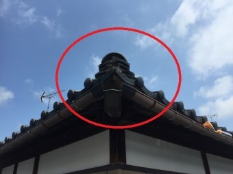 鬼瓦 落下部分