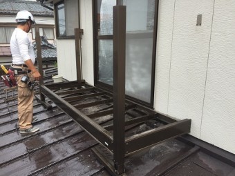 既存ベランダ 撤去 土台バラシ