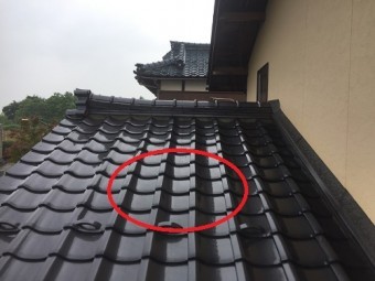 雨漏れ現調 雨漏れ箇所 瓦屋根