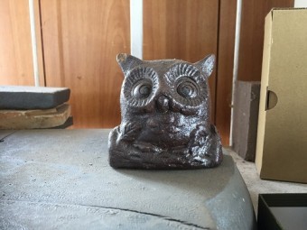 安田瓦 置物 フクロウ