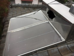 温水ソーラーパネル 解体現調