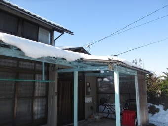 田上 屋根 雪 積雪40㎝