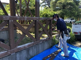 木製フェンス撤去工事