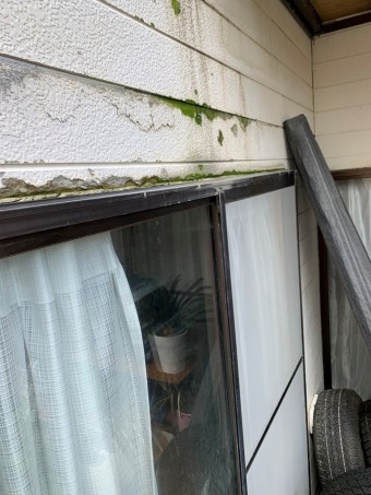 1階窓サッシより雨漏れ発生し現地調査