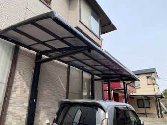 自転車小屋ポリカ屋根張替工事