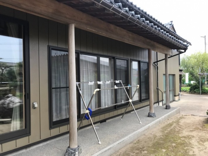 土縁柱桁塗装工事ウッドロングエコ