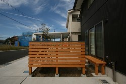 新潟市西区 木部塗装 木塀 デッキ