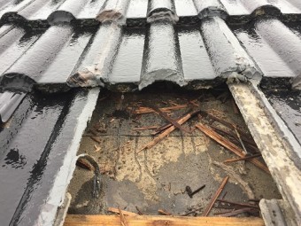 瓦解体調査 モニエル 雨漏り
