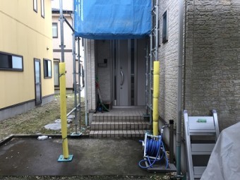 仮設足場 正面 外壁工事