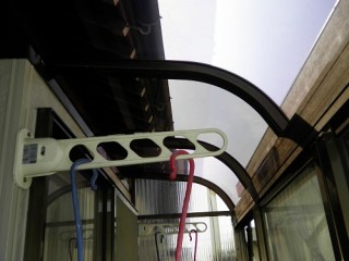 風除室 ポリカ屋根 交換竣工j