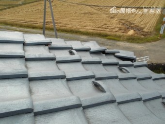 新潟市西蒲区 爆風による瓦飛散