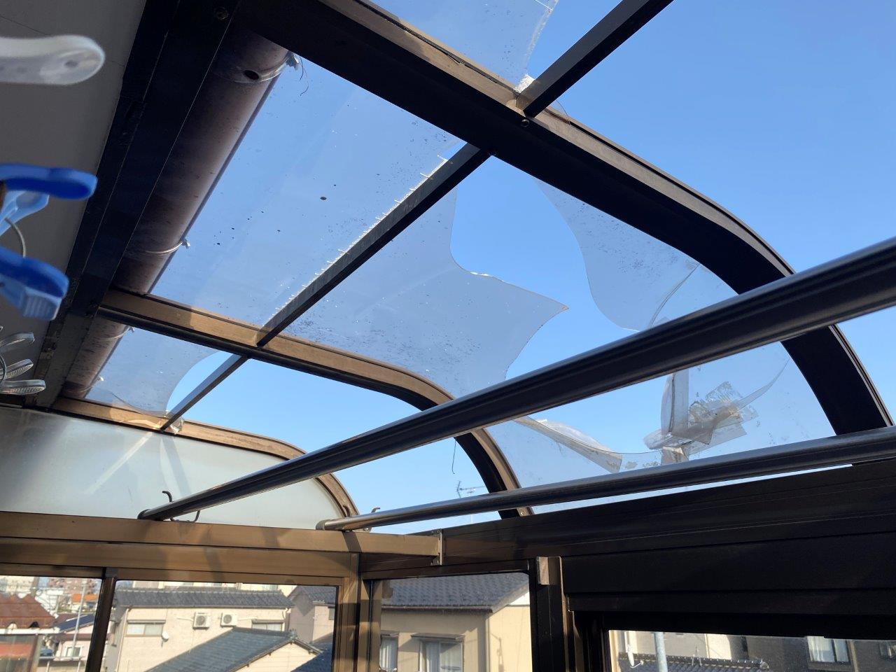 サンルームポリカ張り替え