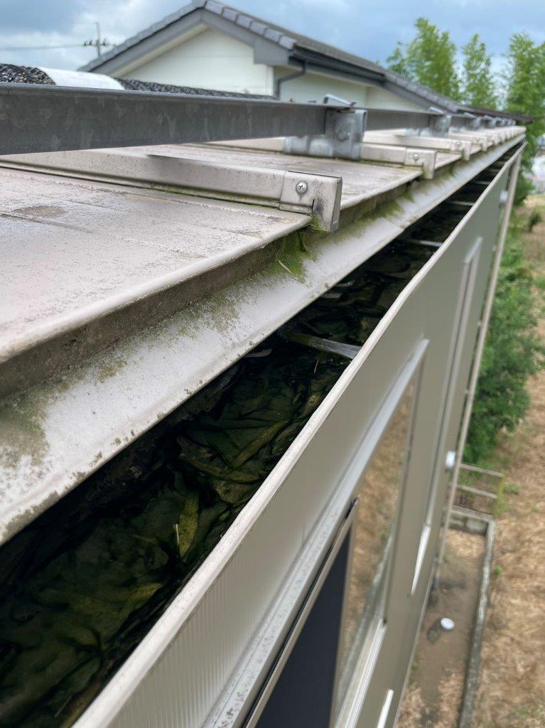 軒樋清掃、落葉ネット取付