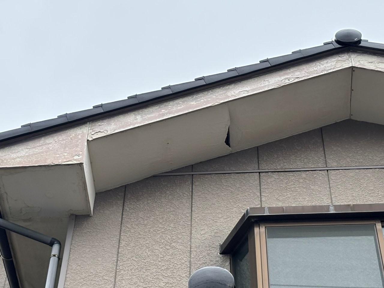 軒天の剥がれ　現地調査
