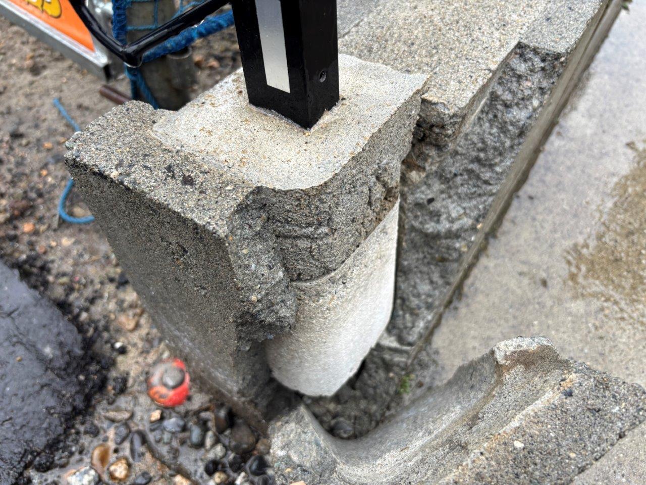 ブロック塀の破損　現地調査