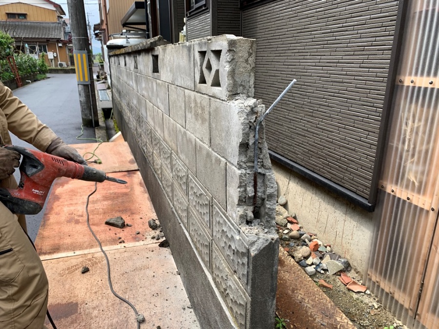 既存ブロック塀解体工事