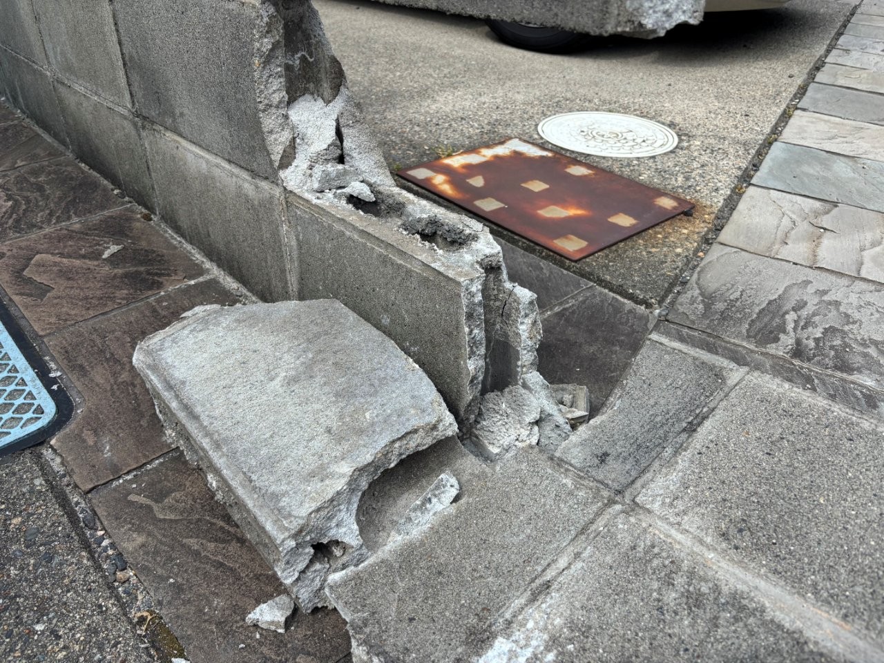 ブロック塀の破損