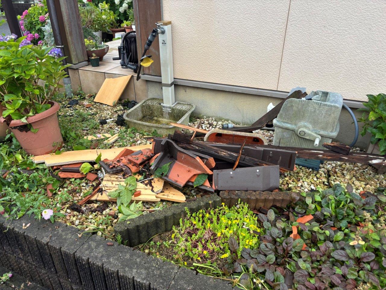 ケラバ瓦の落下